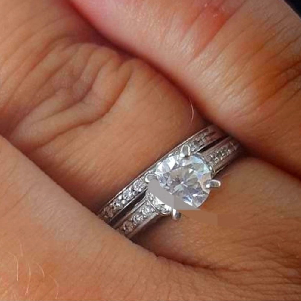 Scott Kay Diamond Engagement Ring and Matching Wedding Band.